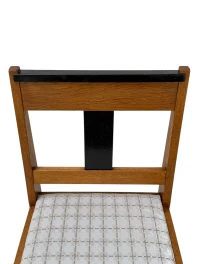 1920s Art Deco Modernist Side Chair by Jan Brunott, Oak & Velvet